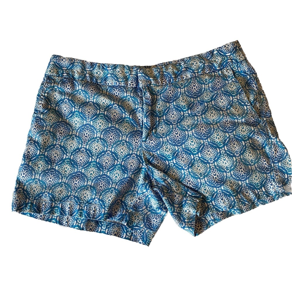 Sigrid Olsen Sz 6 Shorts Blue | White Stretch Women's Cotton Blend Size 6 Chino